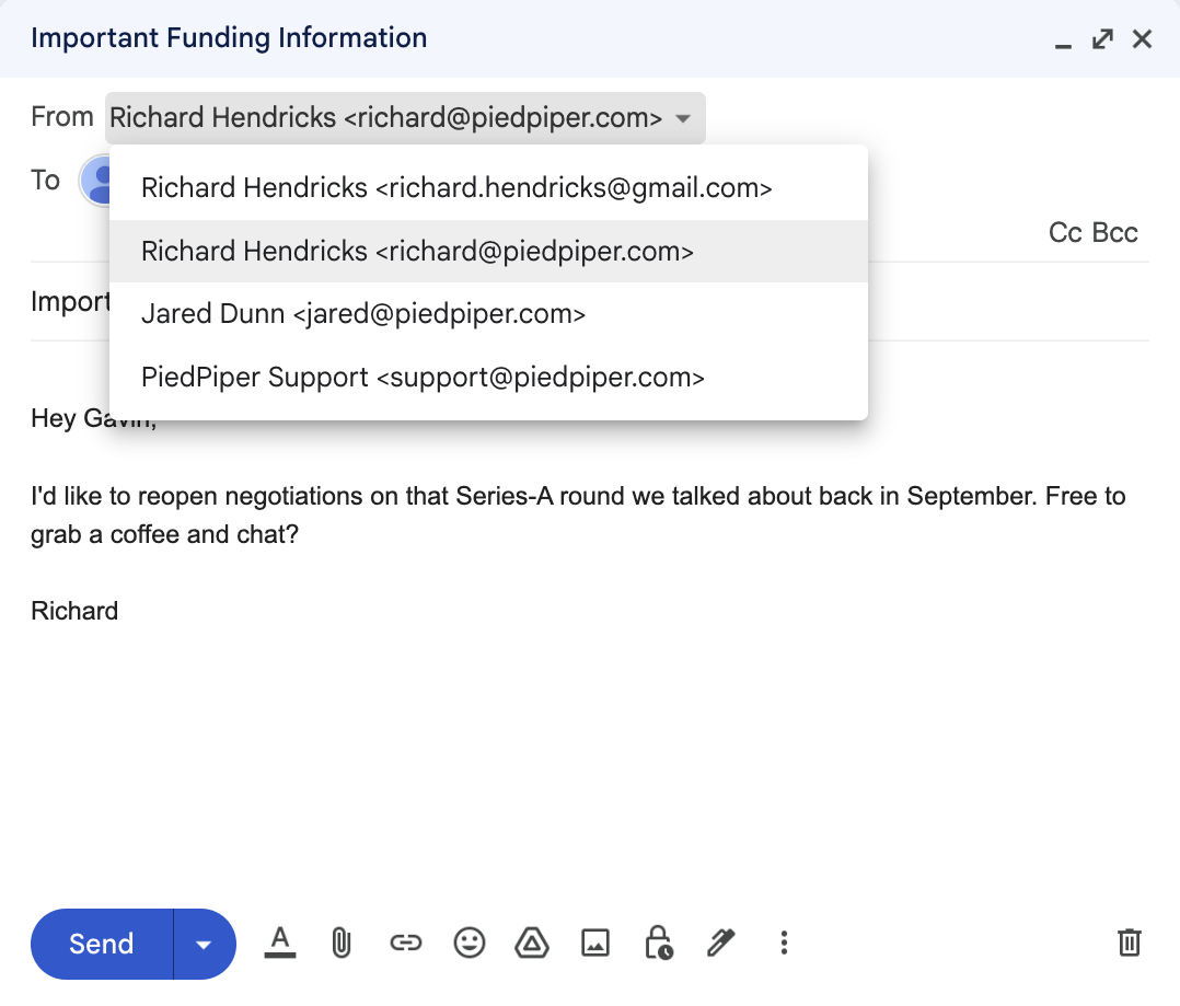 Screenshot of SMTP Credentials from Gmail